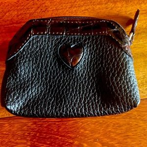 Brighton Vintage Black Brown Croc Leather Coin Purse